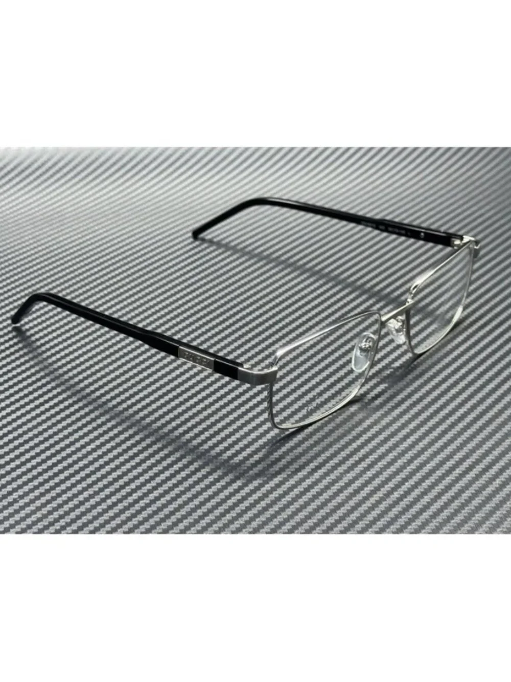New Gucci Men Silver Black Eyeglasses 56-19-145